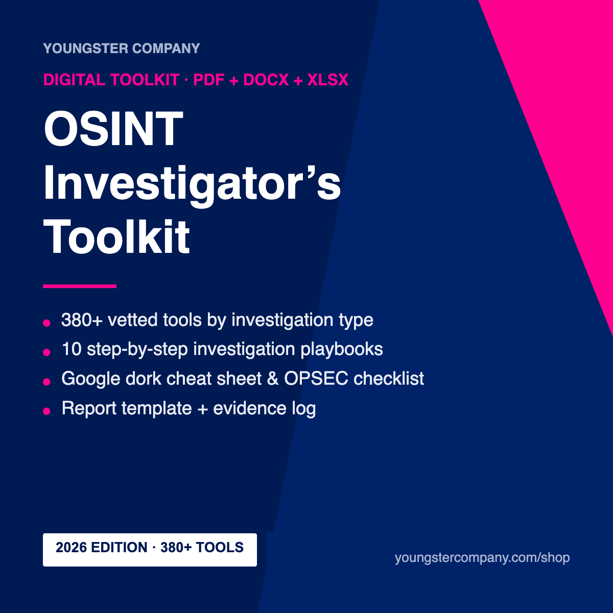 OSINT Investigator’s Toolkit — digital product cover