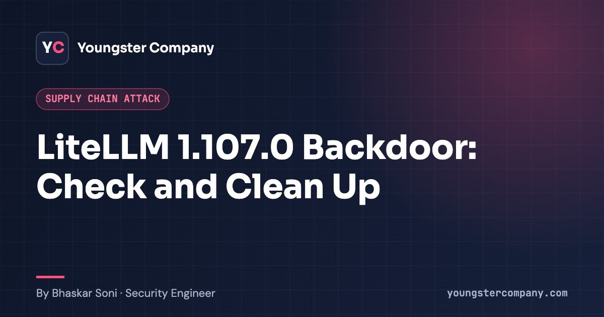 Read more about the article LiteLLM 1.107.0 Was Backdoored: How to Check and Clean Up
