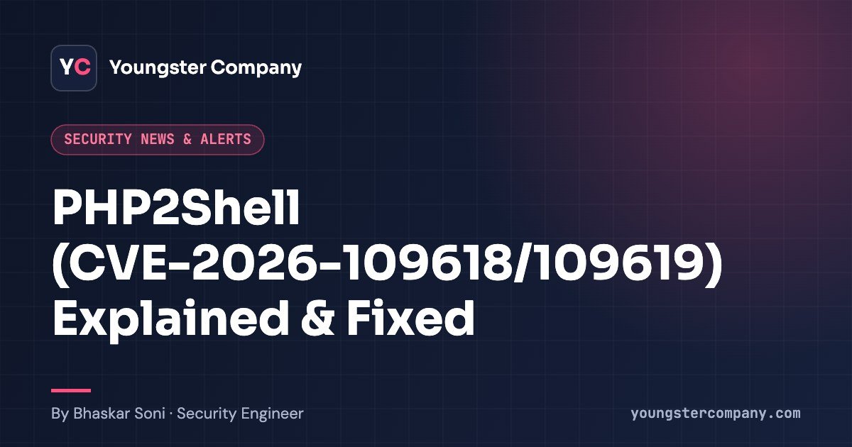 Read more about the article PHP2Shell (CVE-2026-109618 & CVE-2026-109619): What Happened, Who Is Affected and What to Do