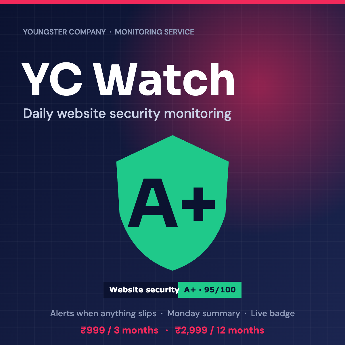 YC Watch – daily website security monitoring by Youngster Company